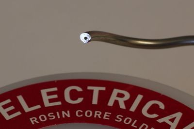 Flux core in solder wire.